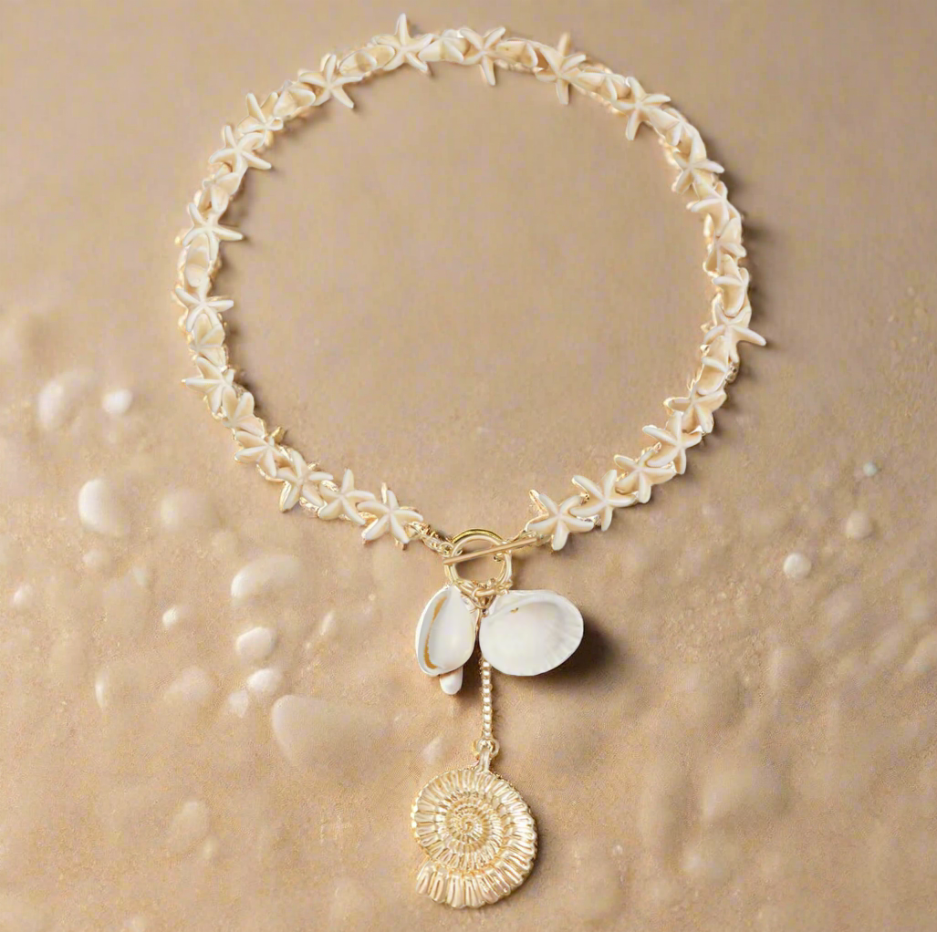 Seaside snail choker, Beige
