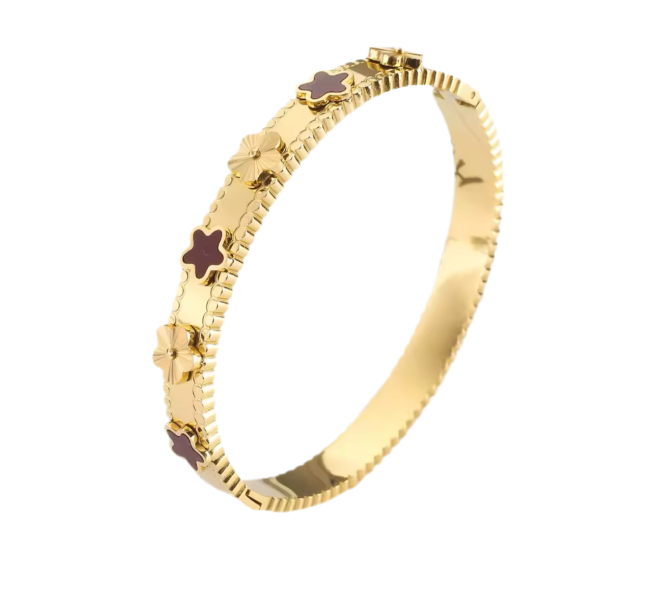 The Floral Bangle, Black & Gold