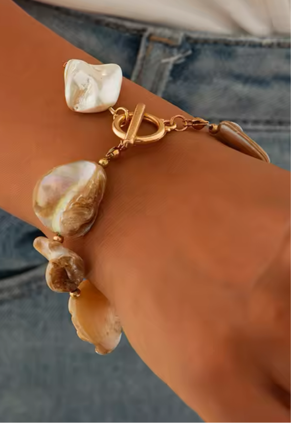 Seaside Pearl Bracelet, Beige