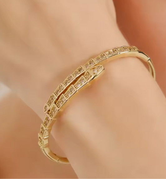 Snake bone, Gold & Zirconia