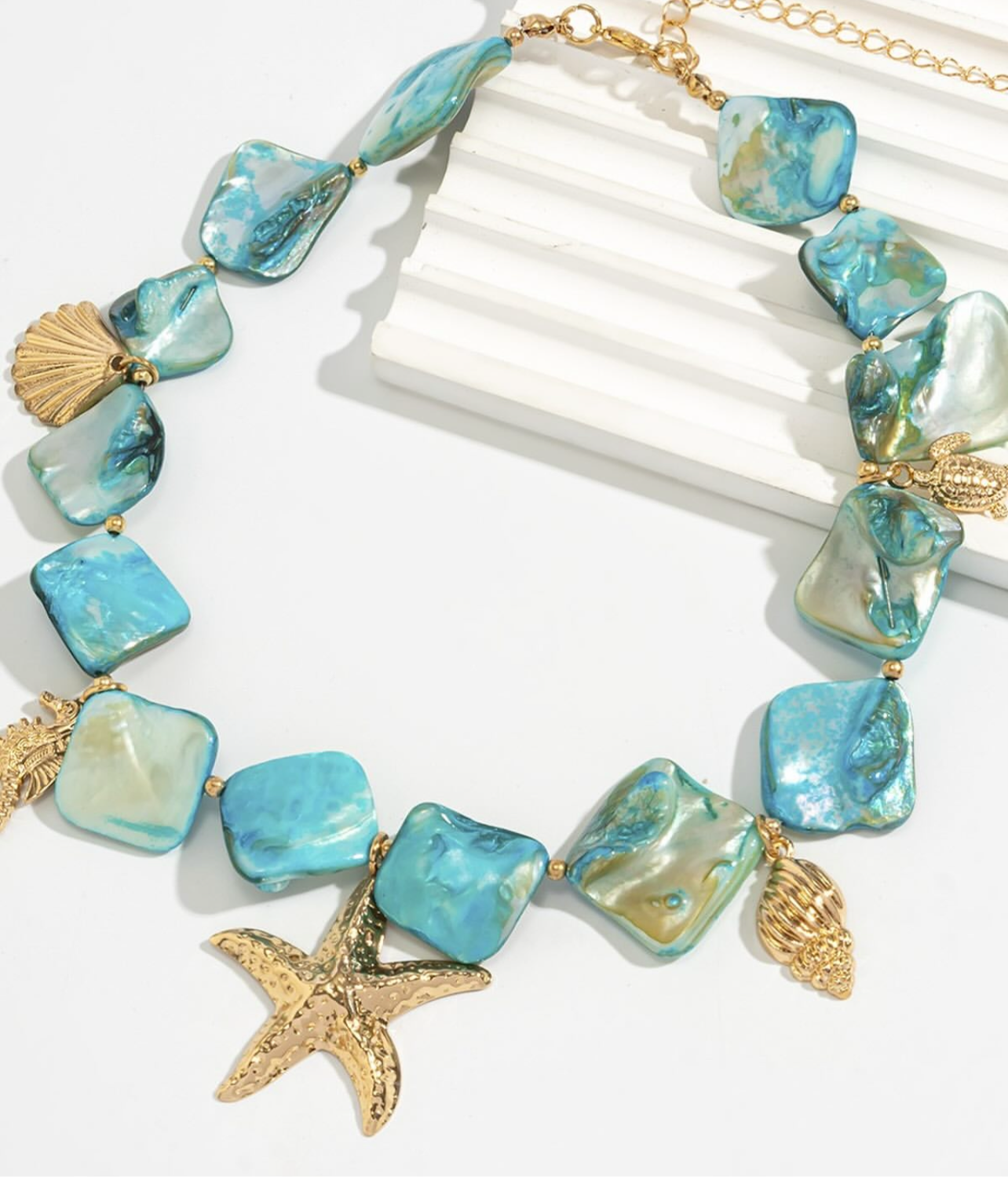 Seaside starfish Choker, Aqua