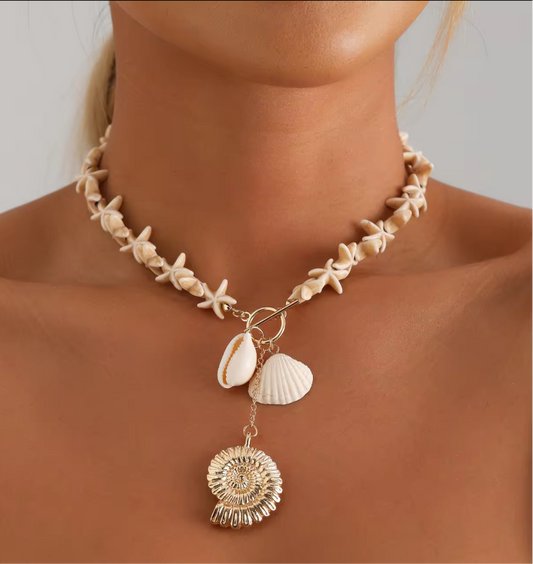 Seaside snail choker, Beige