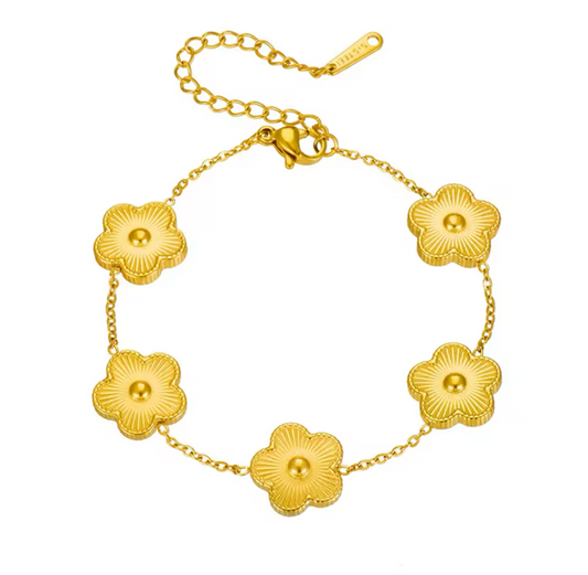 5 Lucky Flowers Bracelet, Gold