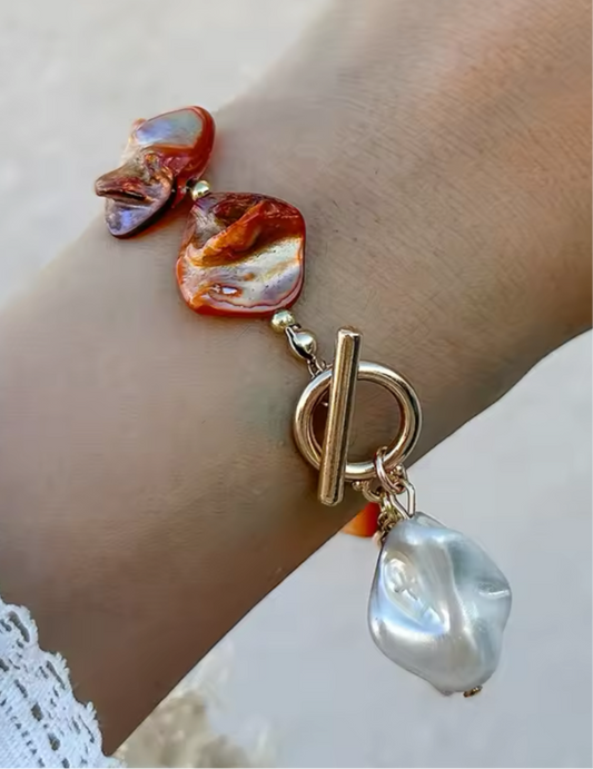Seaside pearl bracelet, Rusty