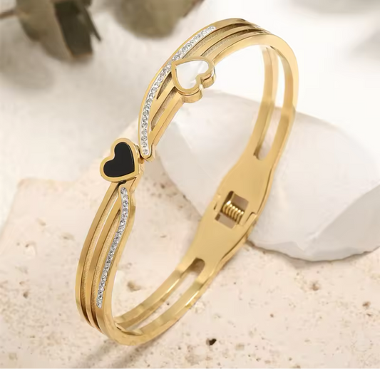 Double hearts Bangle