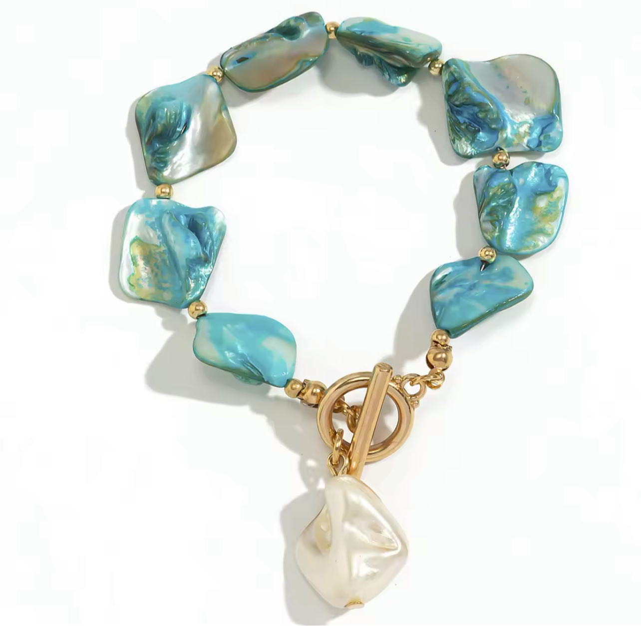 Seaside Pearl Bracelet, Aqua